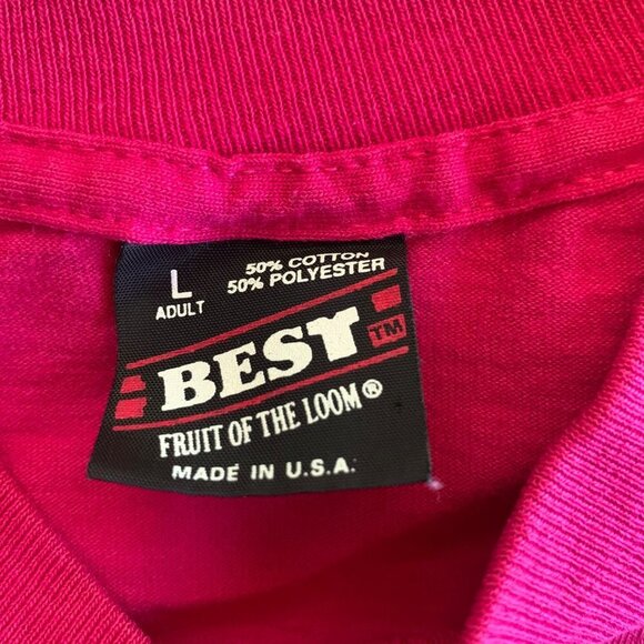 Vintage 90s Pink & Teal Single Stitch Aztec Print T-Shirt Size Large - Picture 3 of 12